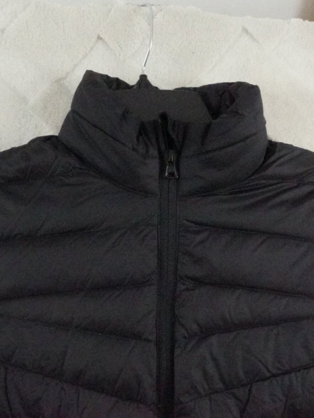 Lands' End Down Puffer Jacket Womens Extra Small Black Full Zip - Picture 3 of 10